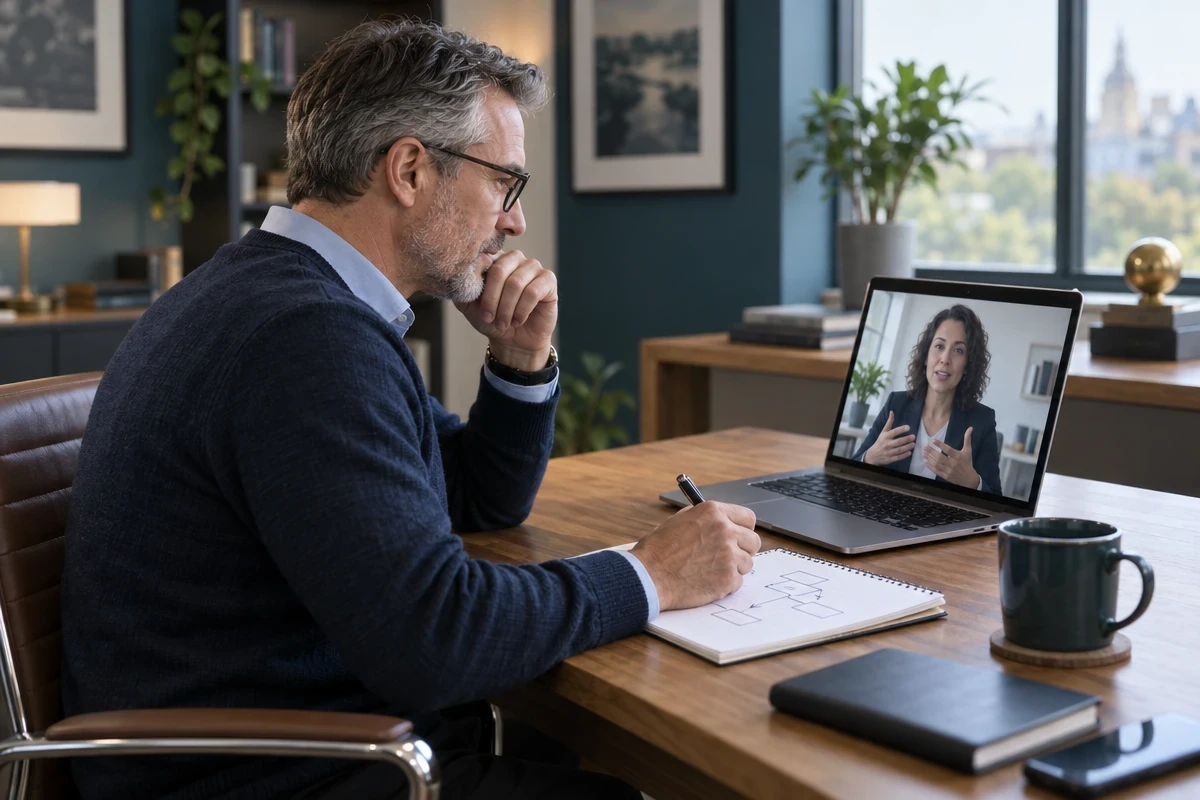 A relaxed video call about a business process